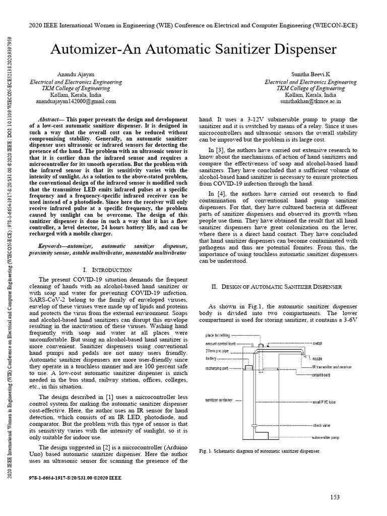 Automatic Dispenser | PDF | Disinfectant | Computer Engineering