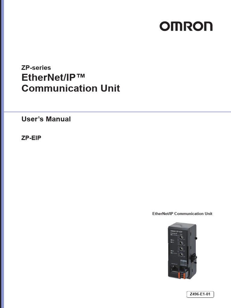 欧姆龙位移传感器ZP EIP用户手册 | PDF | Computer Network | Power Supply