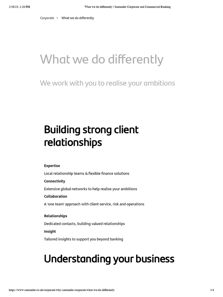 What we do differently santander corporate and commercial banking
