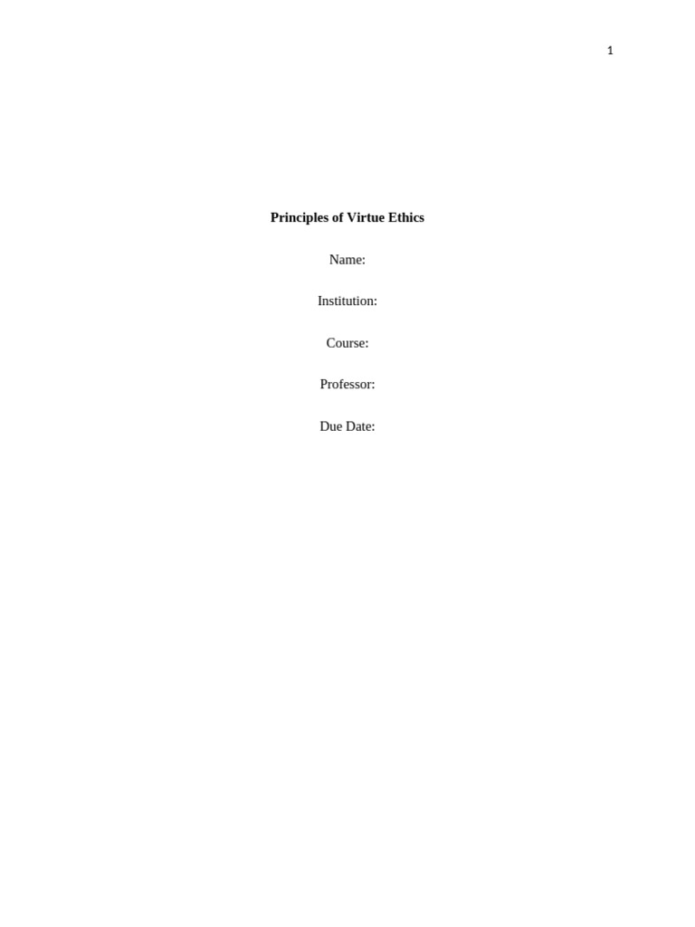 Principles of virtue ethics pdf