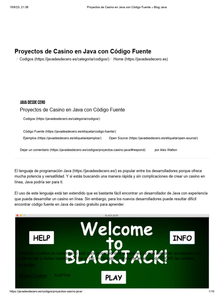 Proyectos de Casino en Java Gratis | PDF | Java (lenguaje de ...