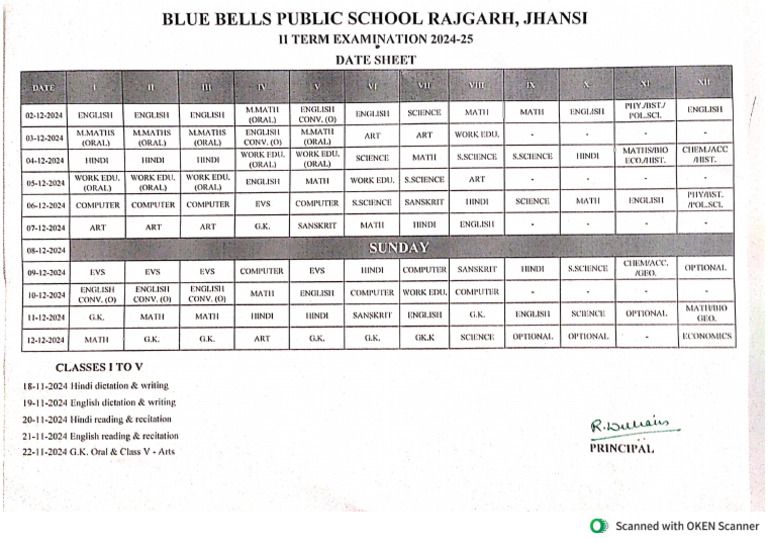 Date Sheet | PDF