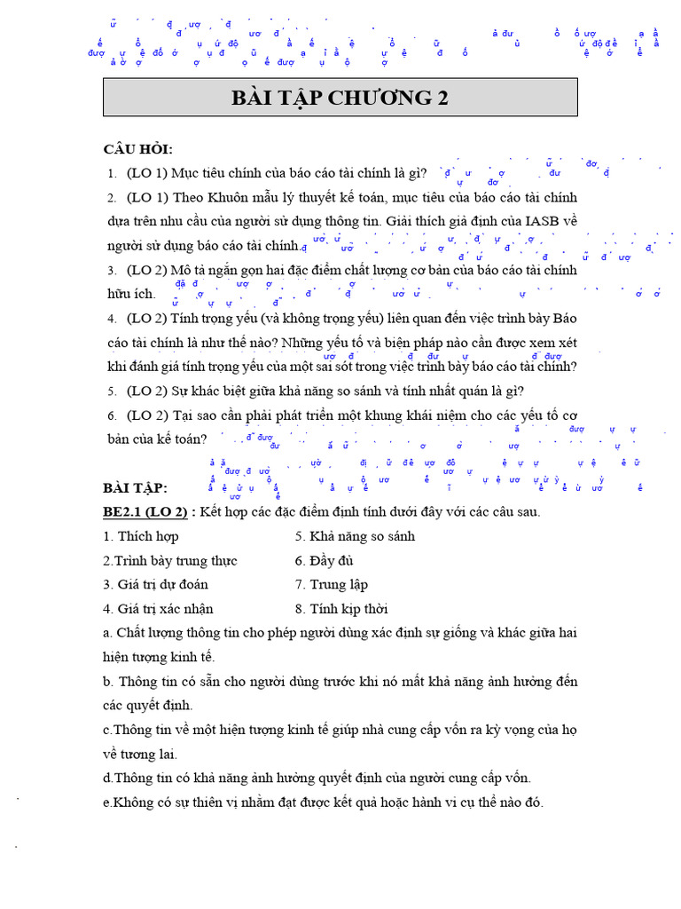 BT CHUONG 2 Done - KIESO | PDF