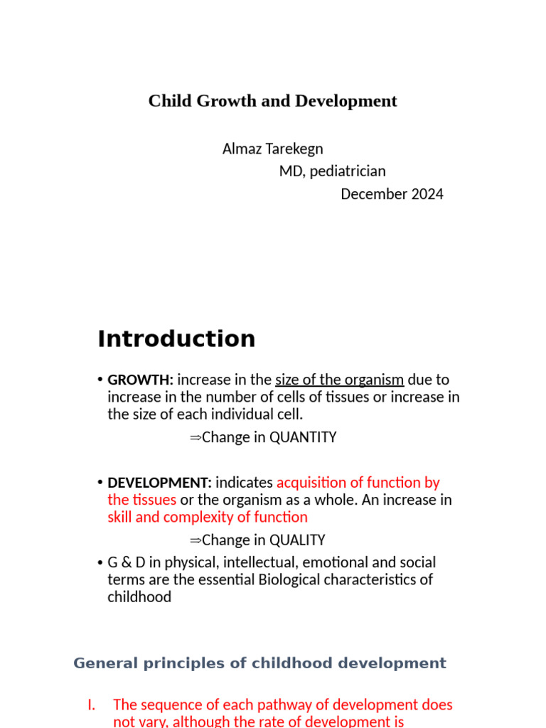 Child Growth and Development Overview | PDF | Adolescence | Preadolescence