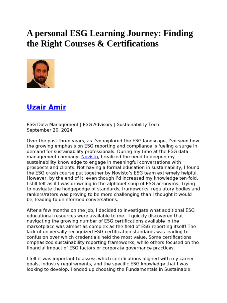 Essential ESG Certifications Guide | PDF | Sustainability | Economies