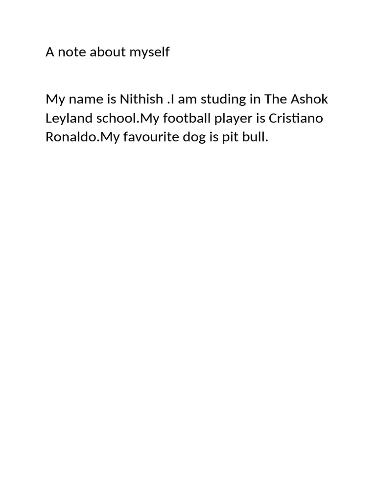 A Note About Myself | PDF