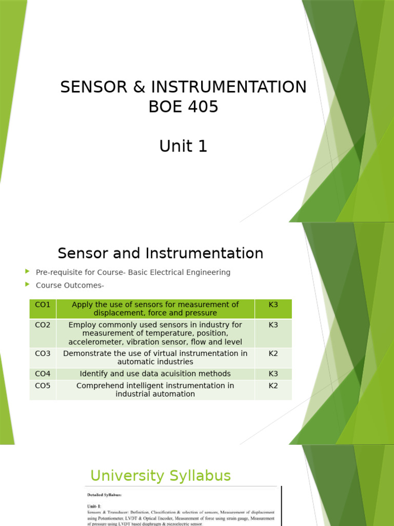 Sensor and Instrumentation Overview | PDF | Sensor | Waves