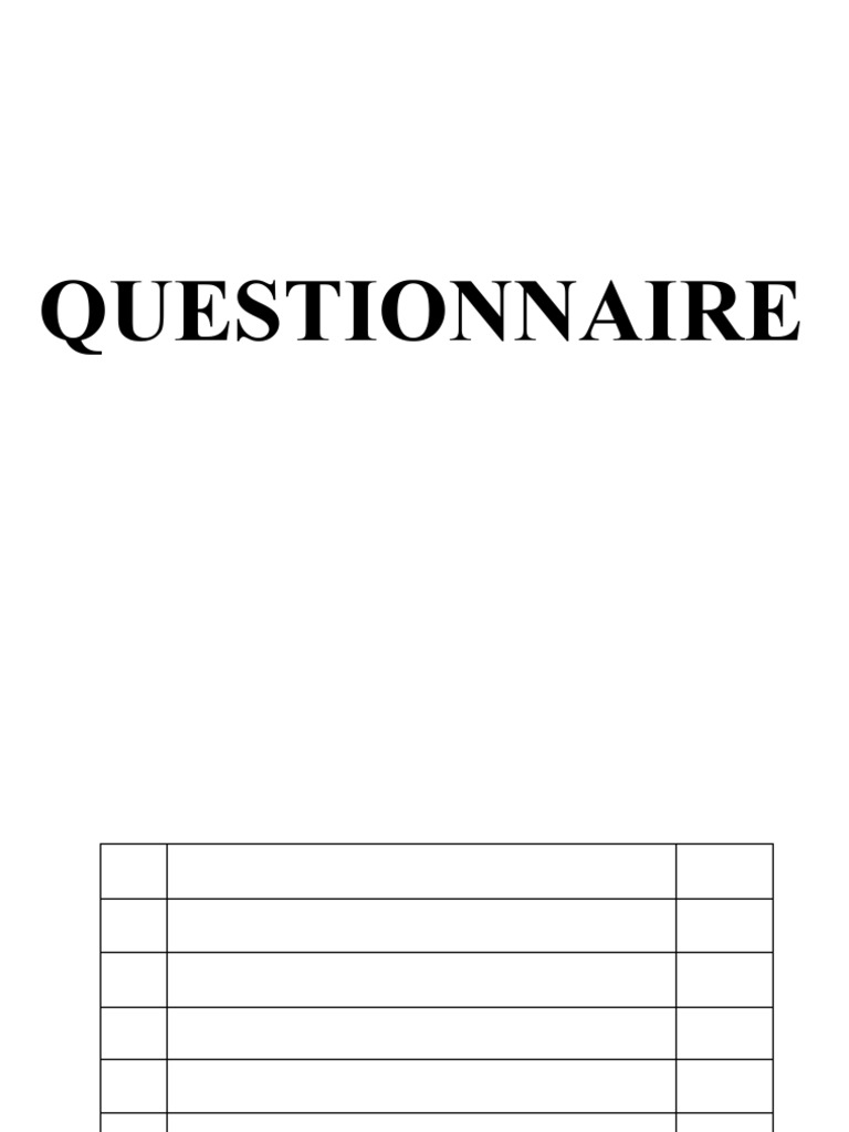 Questionnaire | PDF