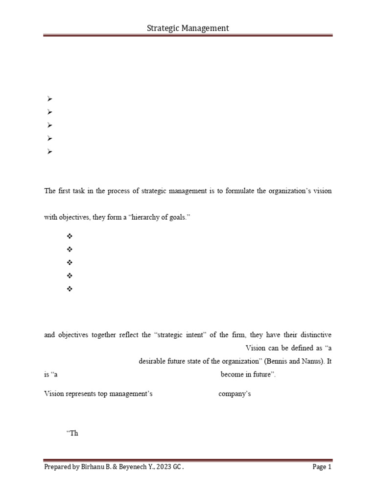 CHAPTER TWO - Business Vision, Mission, Values | PDF | Strategic ...