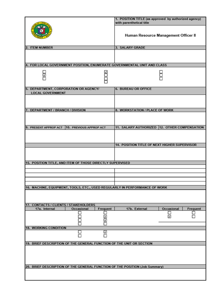 Human Resource Management Officer II Role | PDF | Business | Social ...