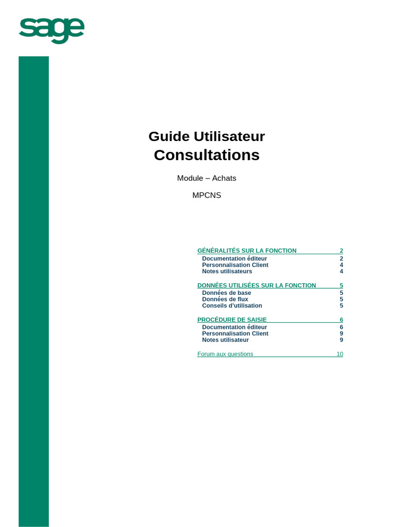 Consultations Module Achats : Guide Utilisateur | PDF | Facture ...