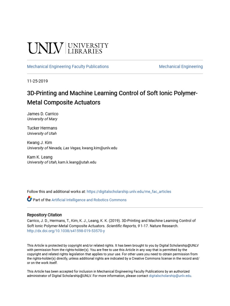 3D-Printing and Machine Learning Control of Soft Ionic PolymerMetal ...