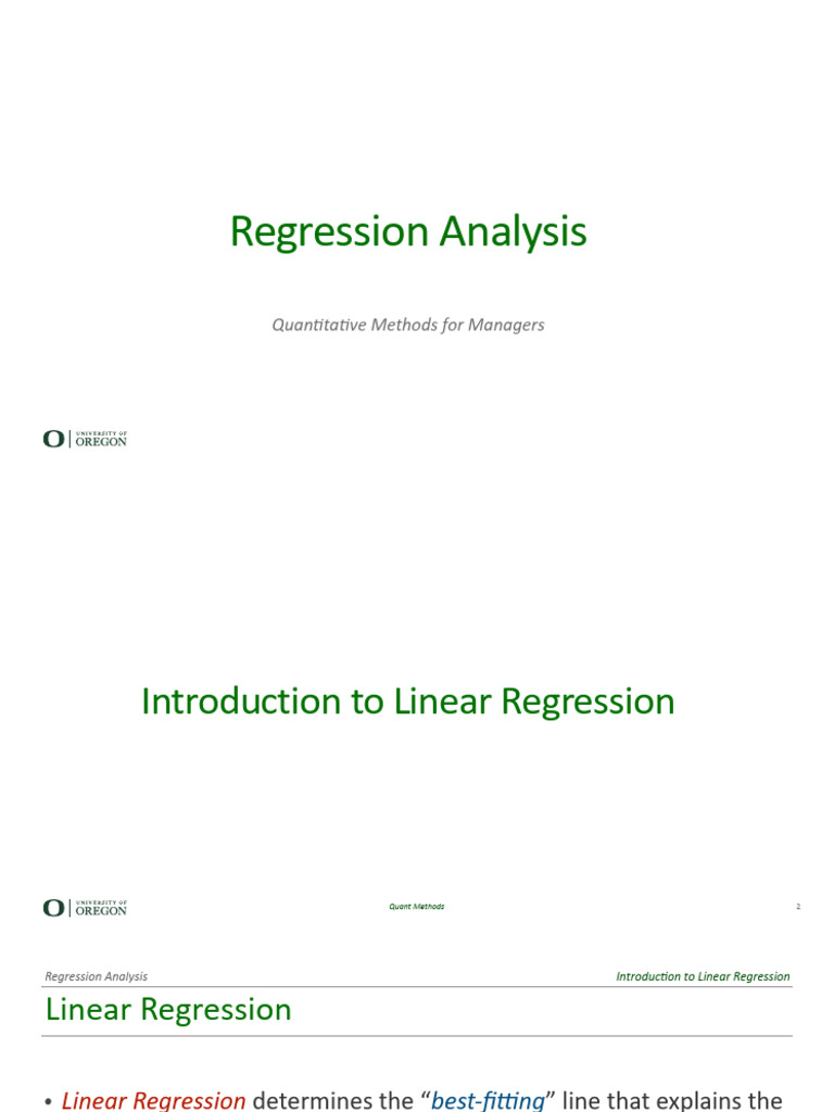 Linear Regression Techniques for Managers | PDF | Regression Analysis ...
