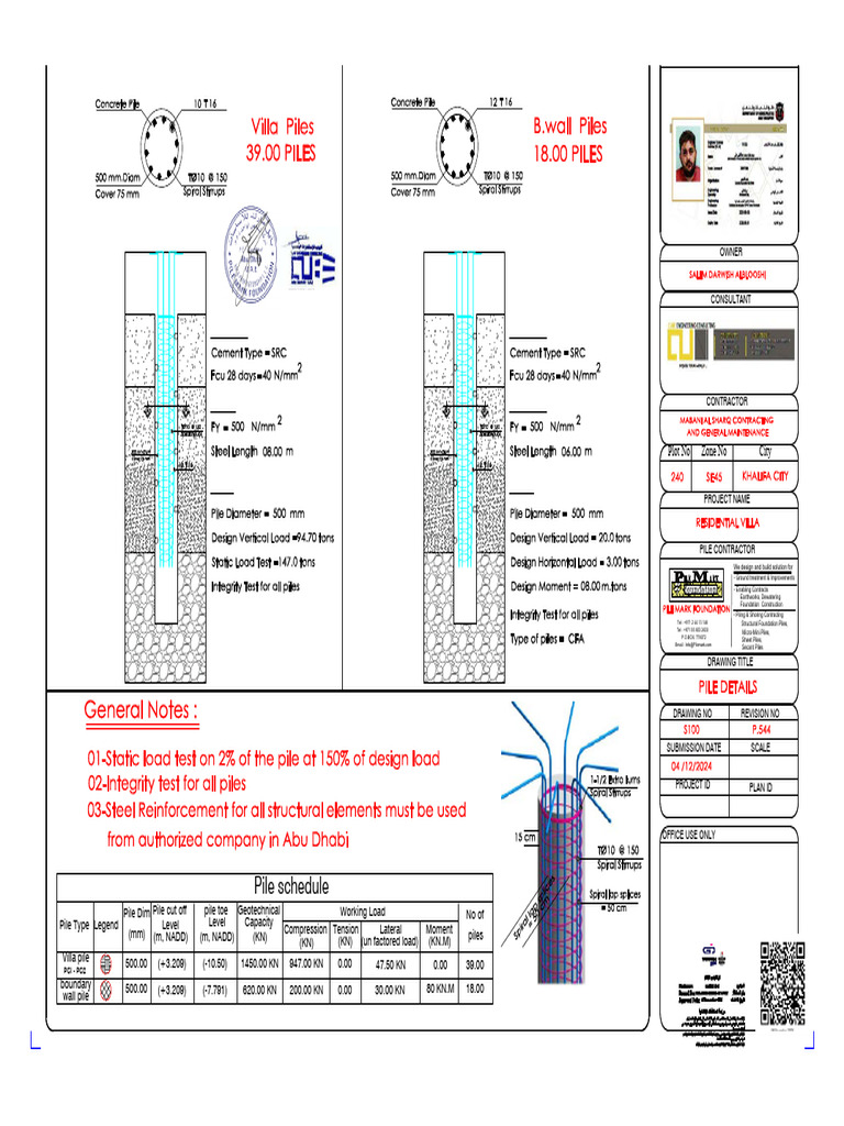Pile Design and Construction Details | PDF | Deep Foundation | Components