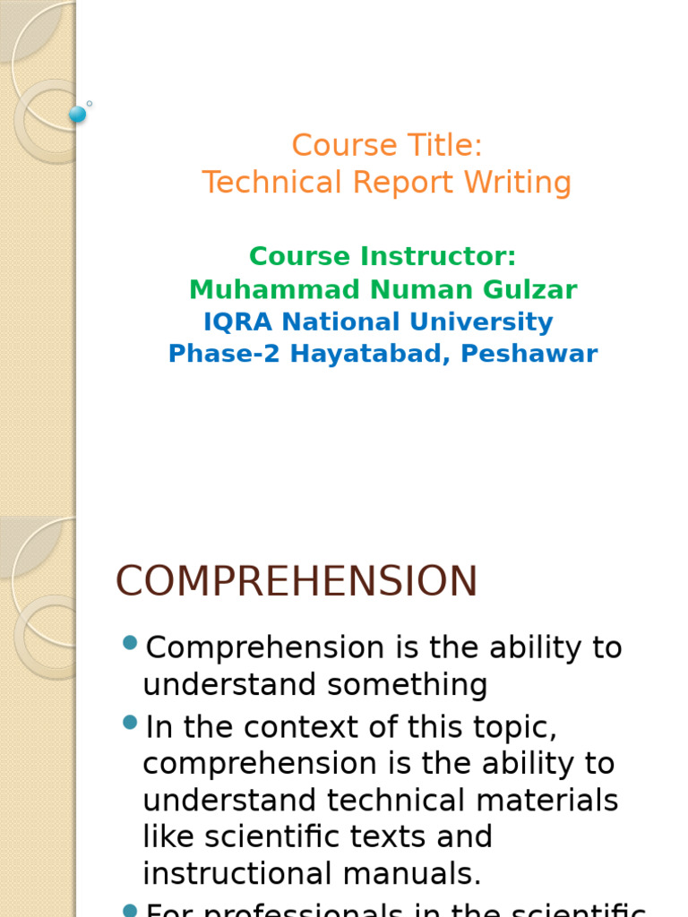 6 Comprehension of Technical Material | PDF | Reading Comprehension ...