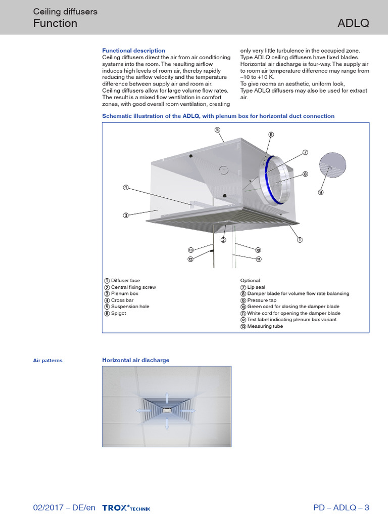 ADLQ Ceiling Diffusers Overview | PDF | Building Engineering | Chemical ...