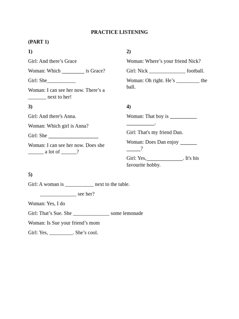 Listening Practice for Young Learners | PDF