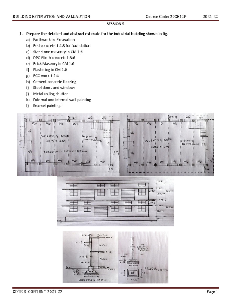 Industrial Building Estimation Guide | PDF | Wall | Masonry
