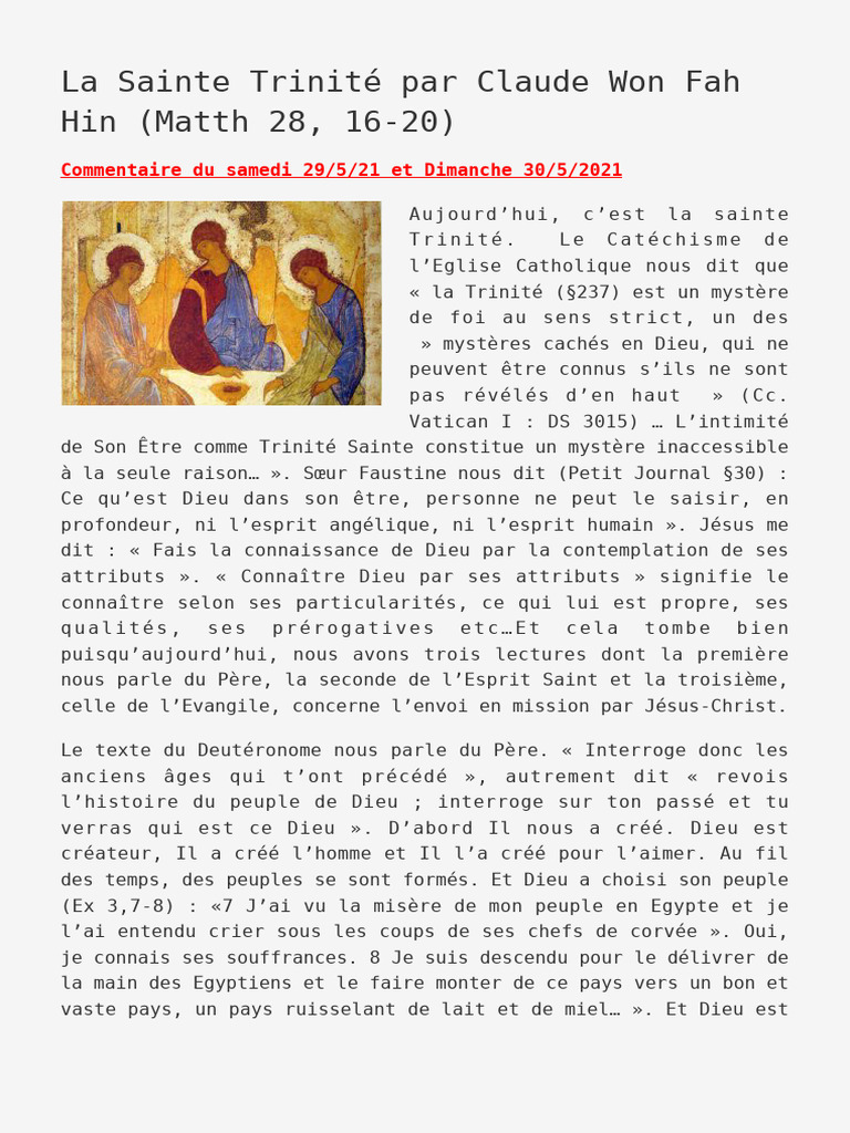 La Sainte Trinité et son Mystère | PDF | Trinité | Jésus