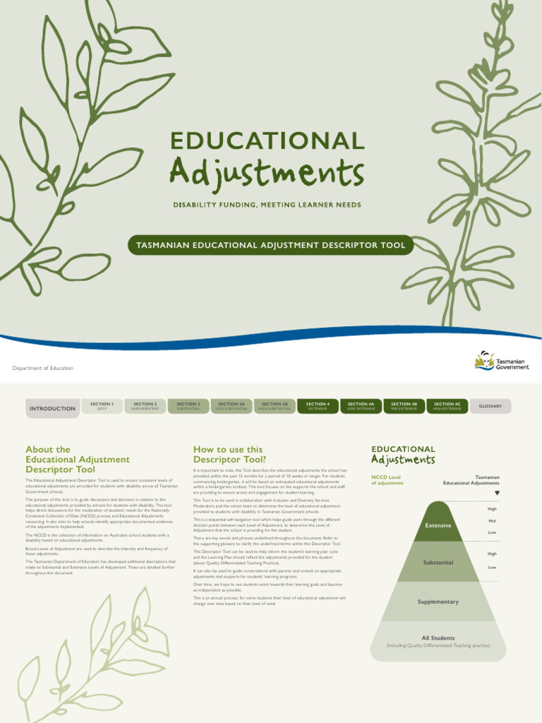 Tasmanian Educational Adjustment Tool | PDF | Learning | Differentiated ...