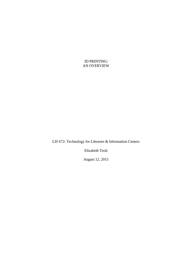 CMS Copy of 3D Printing An Overview | PDF | 3 D Printing | Secondary ...