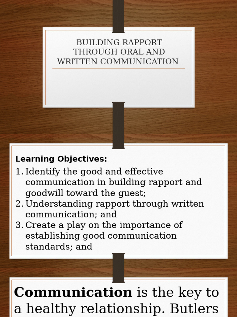 Building Rapport with Guests Through Communication | PDF ...