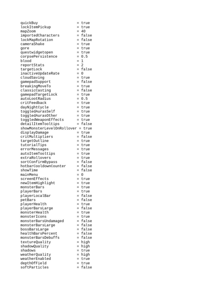 Game Configuration Settings Overview | PDF | Computer Graphics | Imaging