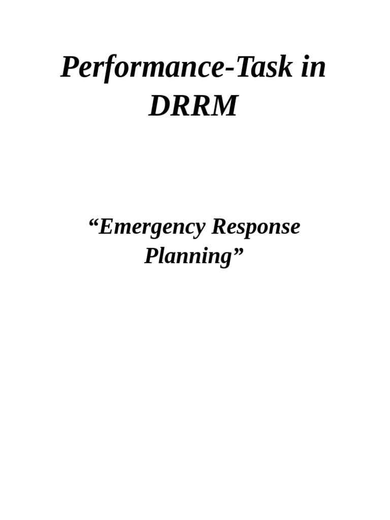 Performance Task in DRRM | PDF | Landslide | Emergency