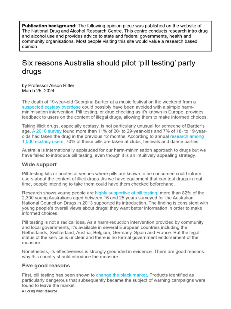 National Drug and Alcohol Research Centre Opinion | PDF | Social ...