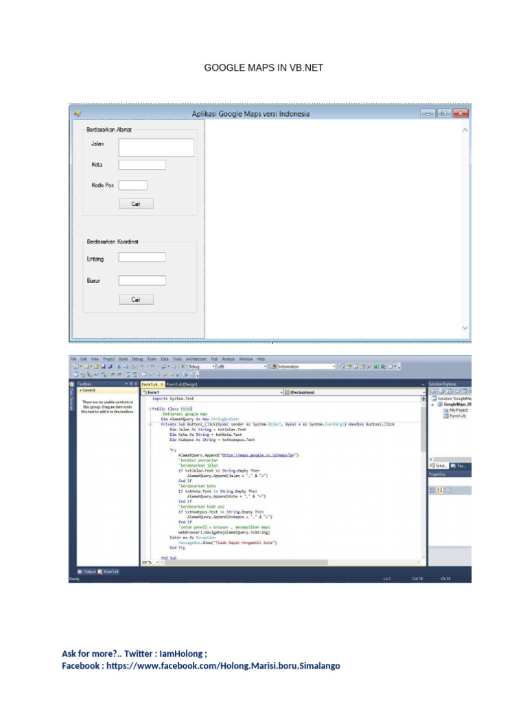 Google Maps Integration In VB NET PDF 1