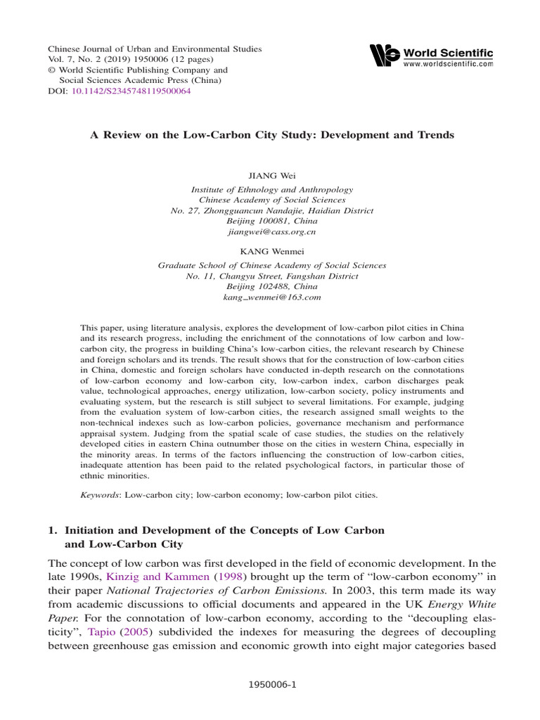 Low-Carbon City Development Trends in China | PDF | Low Carbon Economy ...