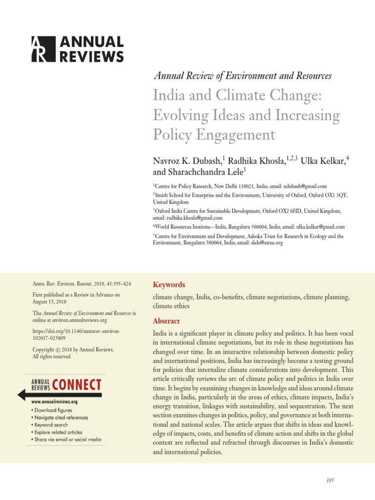 India And Climate Change Policy