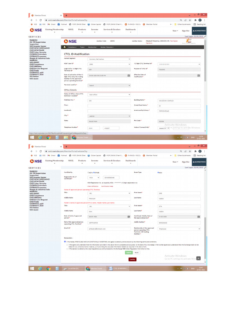 CTCL Id Modification Error Screen Shot | PDF
