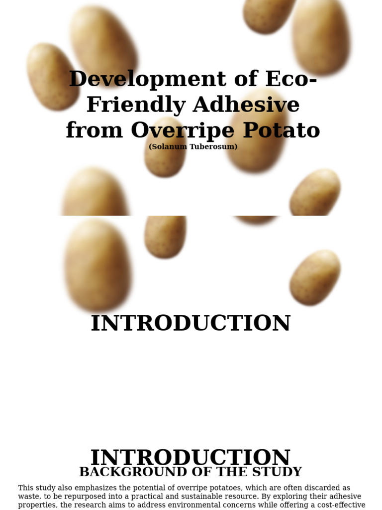 Eco-Friendly Adhesive from Overripe Potatoes | PDF | Adhesive | Potato