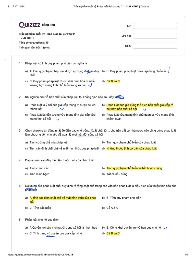 ĐÁP Án PLDC | PDF