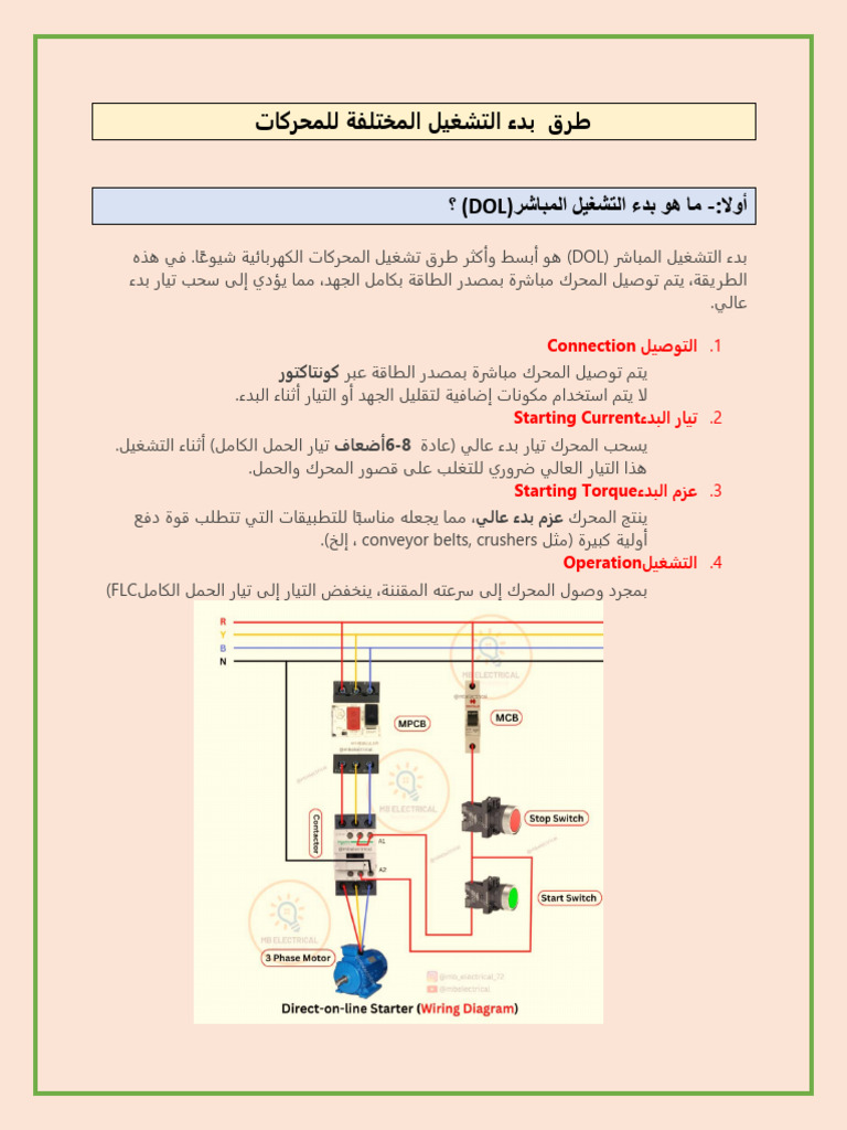 طرق بدء تشغيل المحركات | PDF