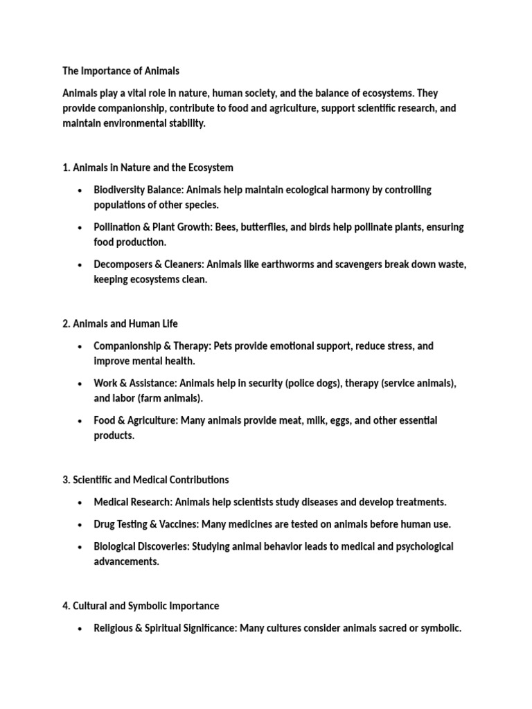 The Vital Role of Animals in Ecosystems | PDF