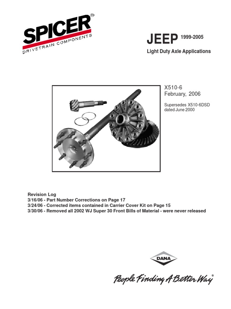Dana Spicer Diffs | PDF | Axle | Gear