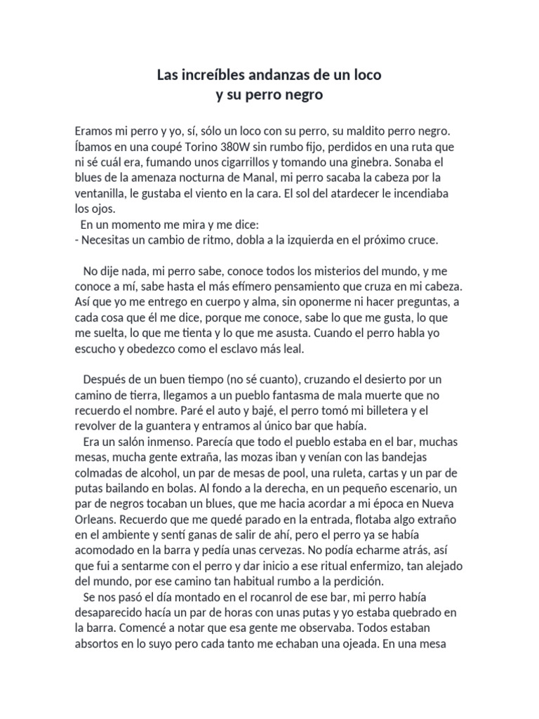 Las Increíbles Andanzas de Un Loco y Su Perro Negro | PDF