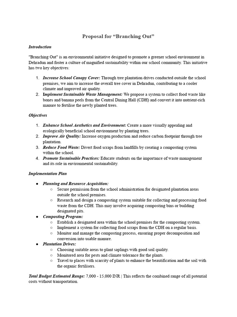 Proposal For 