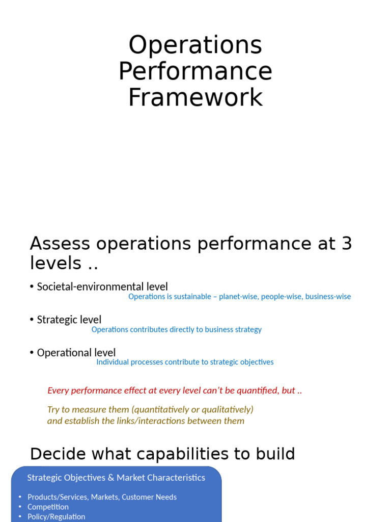 Session1-2 Ops Performance Framework | PDF | Strategic Management ...