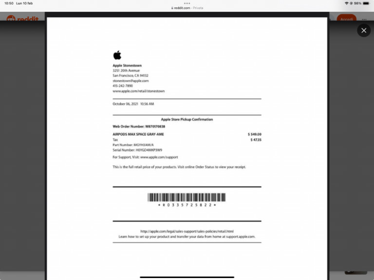 Recipt | PDF
