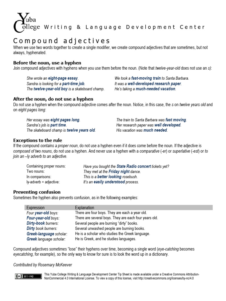 Compound Adjectives: Usage Guide | PDF | Adjective | Languages
