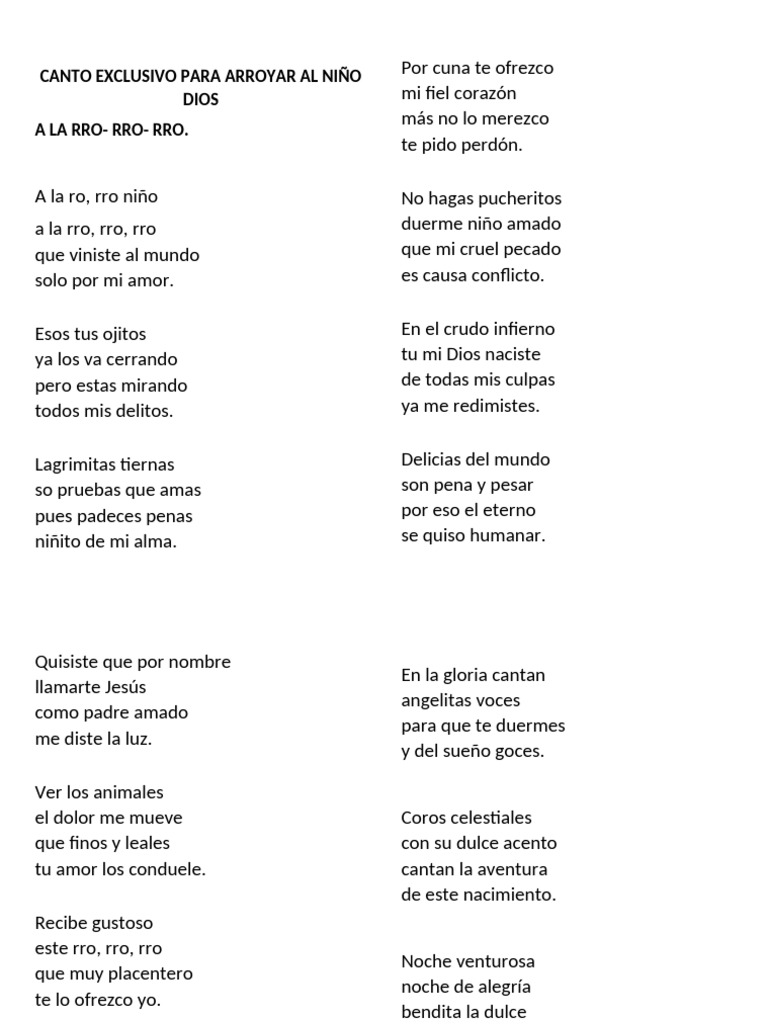 A LA RO, RO, NIÑO | PDF