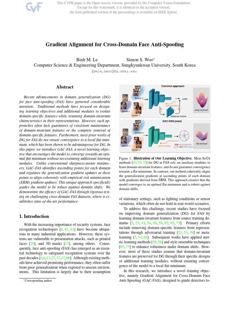 Gradient Alignment for Face Anti-Spoofing | PDF | Mathematical ...