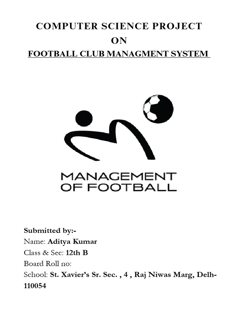 Football Club Management System Project | PDF | Premier League Clubs ...