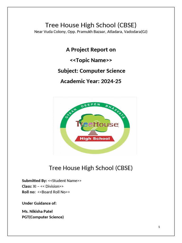 Computer Science Project Report 2024-25 | PDF | Computing | Computer ...