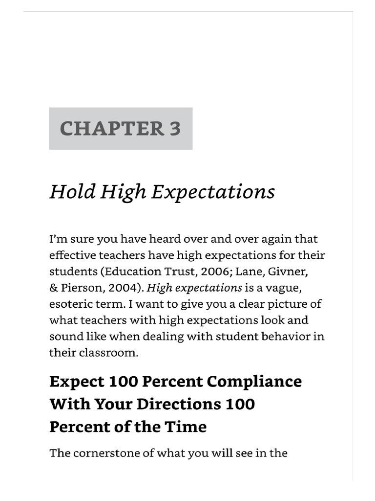 Hold High Expectations | PDF