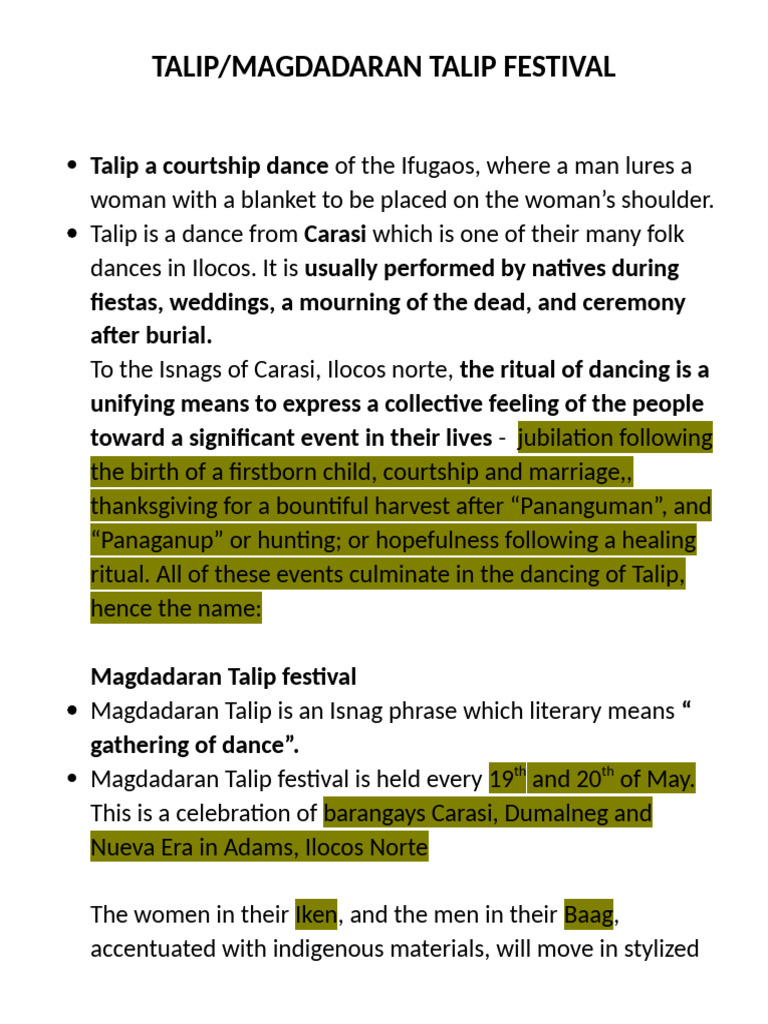 Magdadaran Talip Festival Overview | PDF