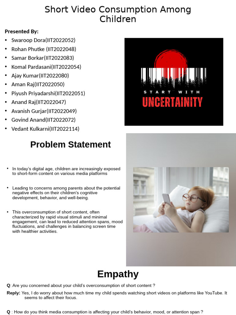 Short Video Consumption Among Children | PDF | Mind | Mood (Psychology)